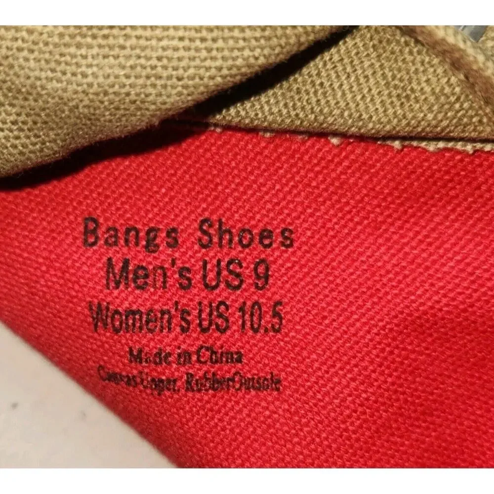Bangs High-top Canvas Sneakers Khaki Shoes 